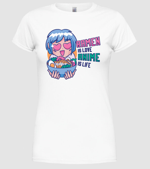 Ramen is Love Anime is Life model alb pe tricou