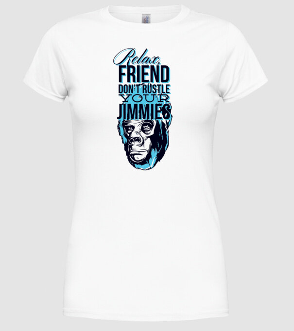 Relax Friend model alb pe tricou