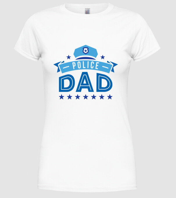 Tată Polițist model alb pe tricou