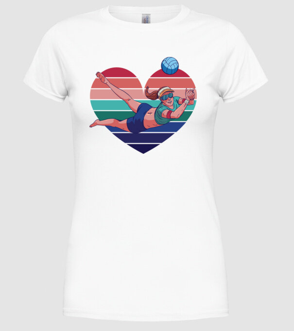 voleibalist retro model alb pe tricou