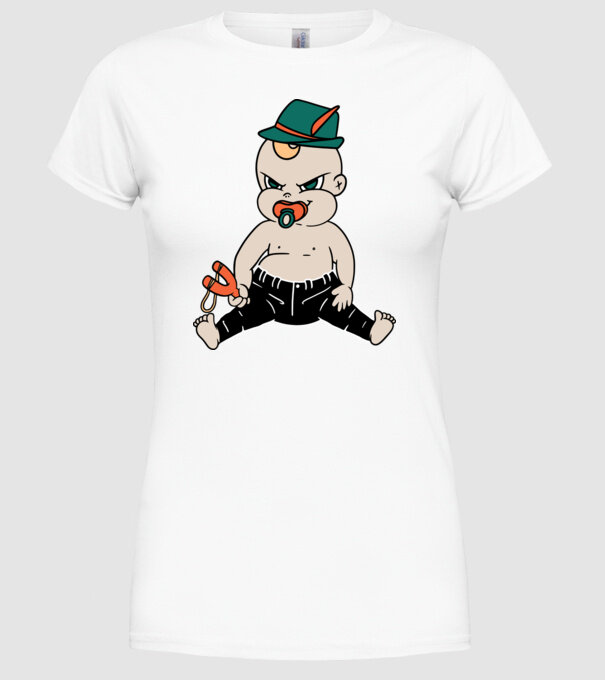 Bebe neastâmpărat model alb pe tricou