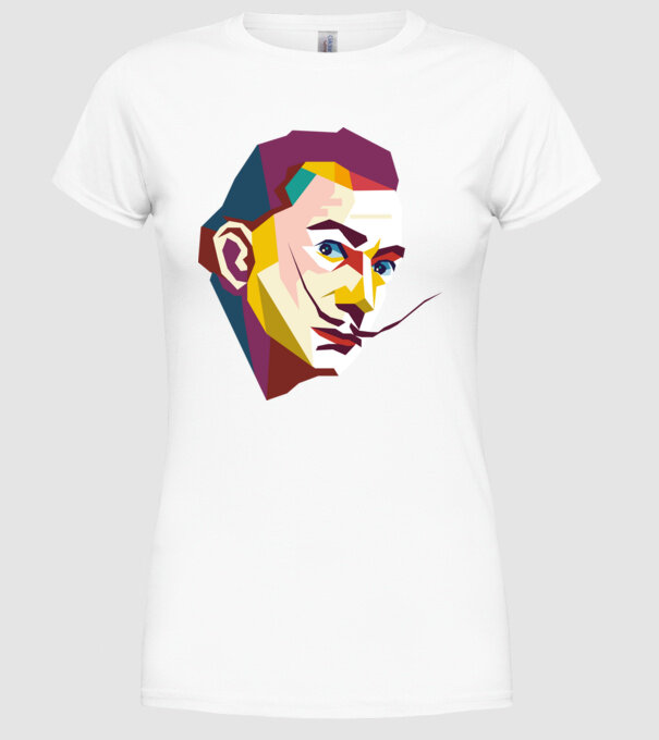 Salvador Dali abstract model alb pe tricou