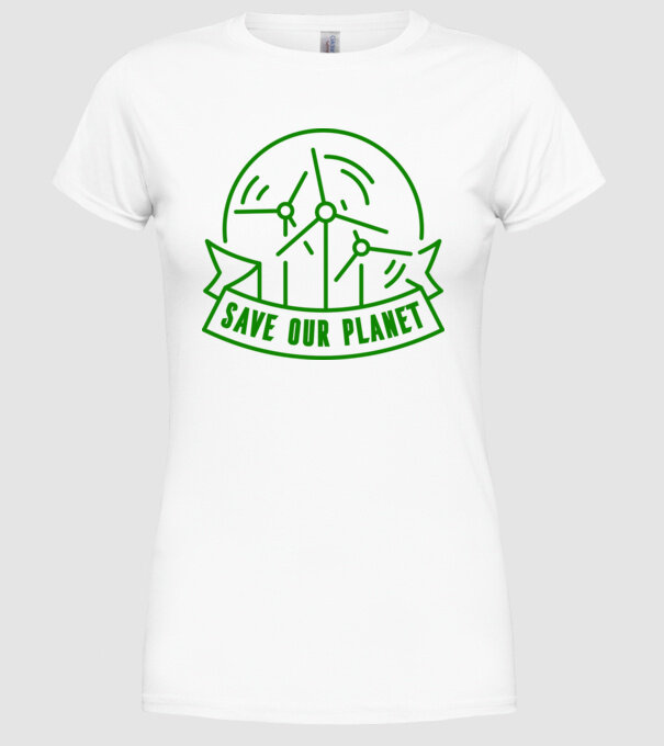 Save Our Planet - Ziua Pământului model alb pe tricou