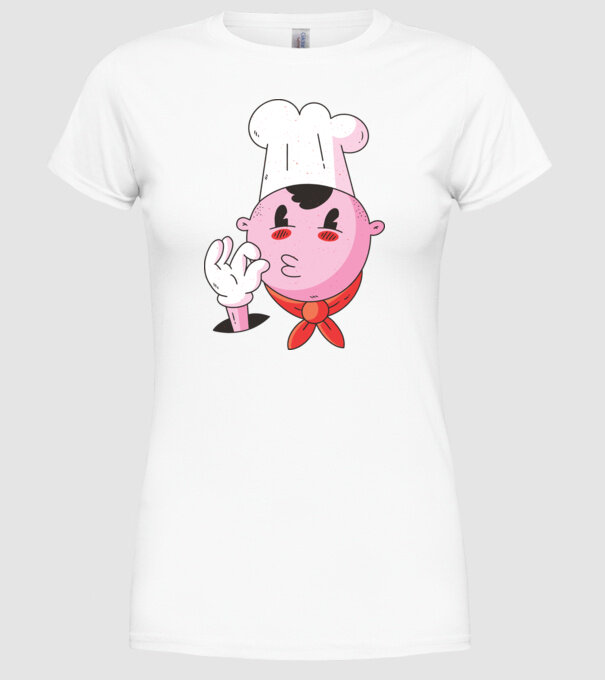 Degustare bucătar model alb pe tricou