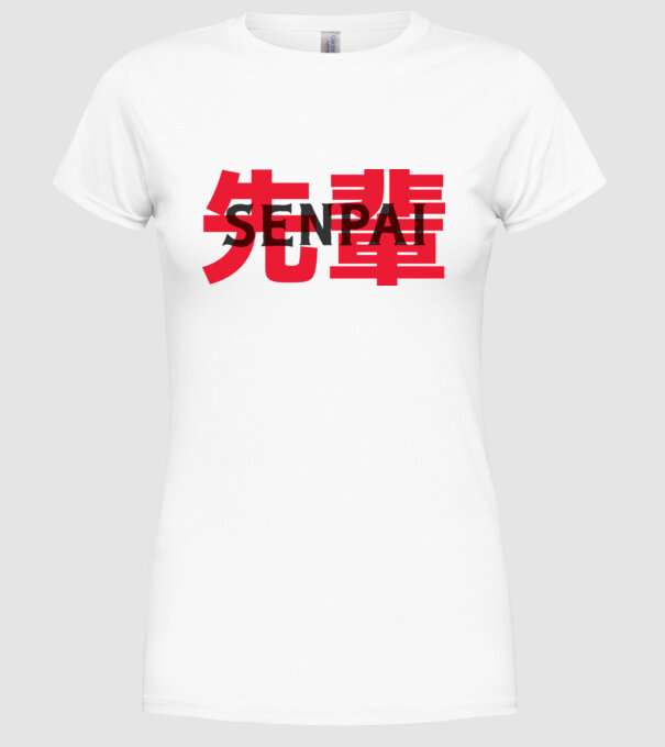 Senpai model alb pe tricou