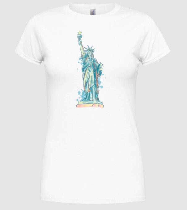 Statuia Libertății model alb pe tricou
