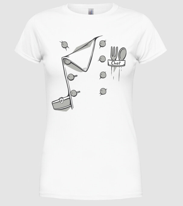 Costum bucătar model alb pe tricou