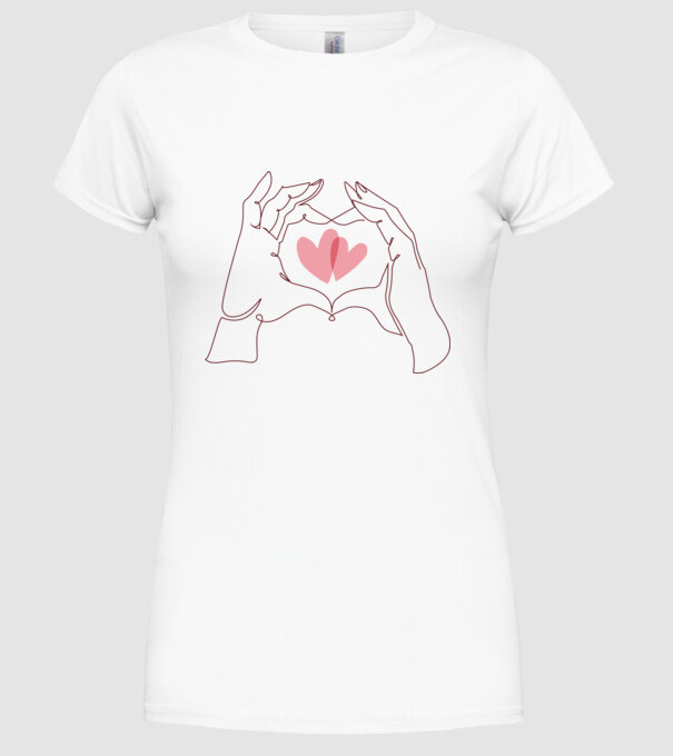 Dragoste Valentine inimă model alb pe tricou