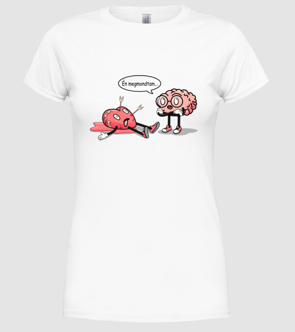 Inimă frântă - Terapie creier vs inimă model alb pe tricou