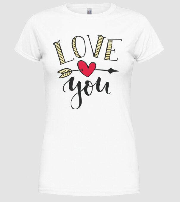 'Te iubesc tricou pentru Valentine''s Day' model alb pe tricou