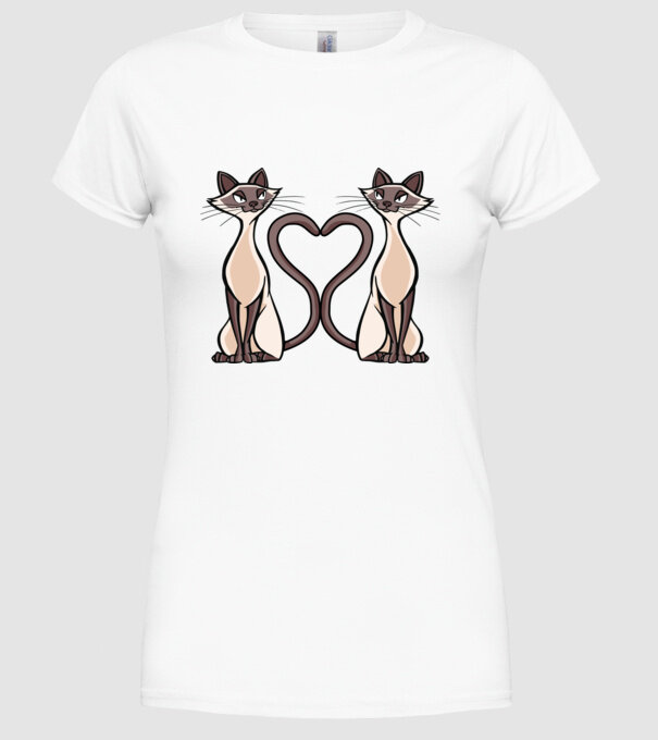 Pisicuțe Siameze model alb pe tricou