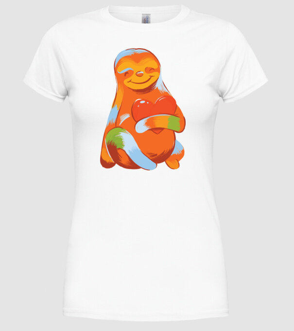 Leneș colorat model alb pe tricou