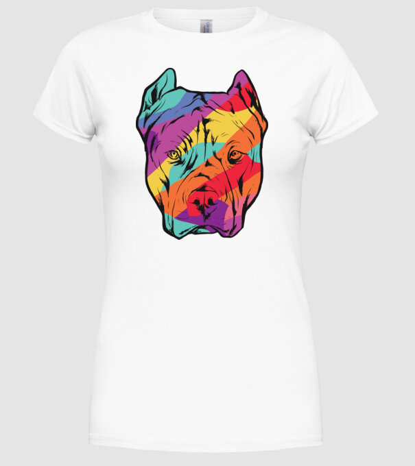 Cap colorat Pitbull model alb pe tricou