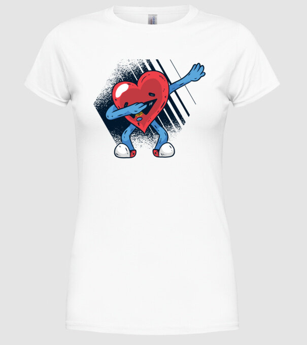 'Inimă DAB Floss Heart tricou amuzant pentru Valentine''s Day' model alb pe tricou
