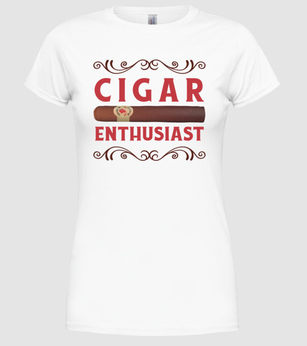 Pasionat de trabucuri model alb pe tricou