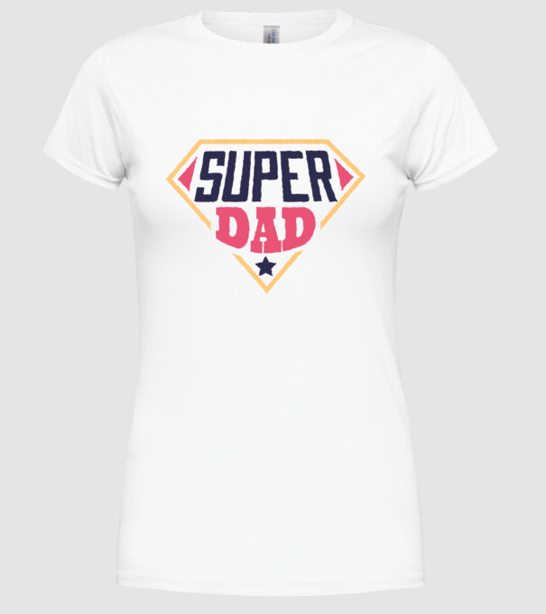 Super Tata model alb pe tricou