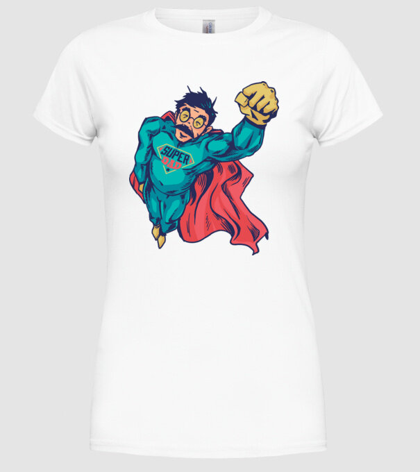 Super Tata model alb pe tricou