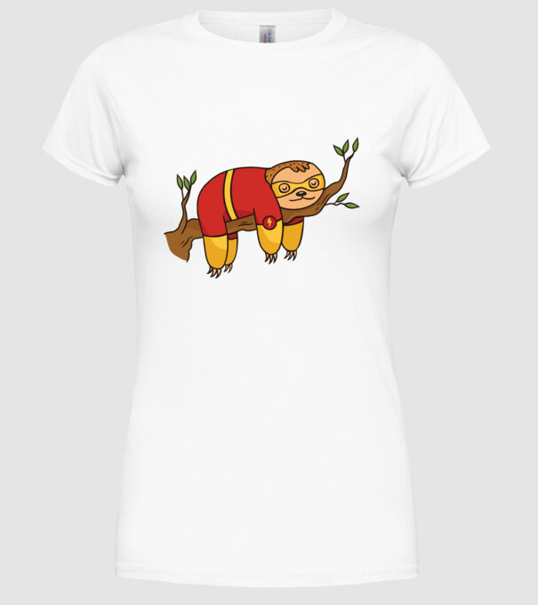 Leneș supererou model alb pe tricou