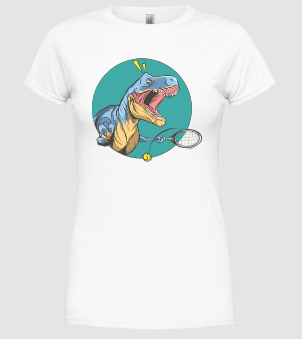Dinozaur T-rex Tenis model alb pe tricou