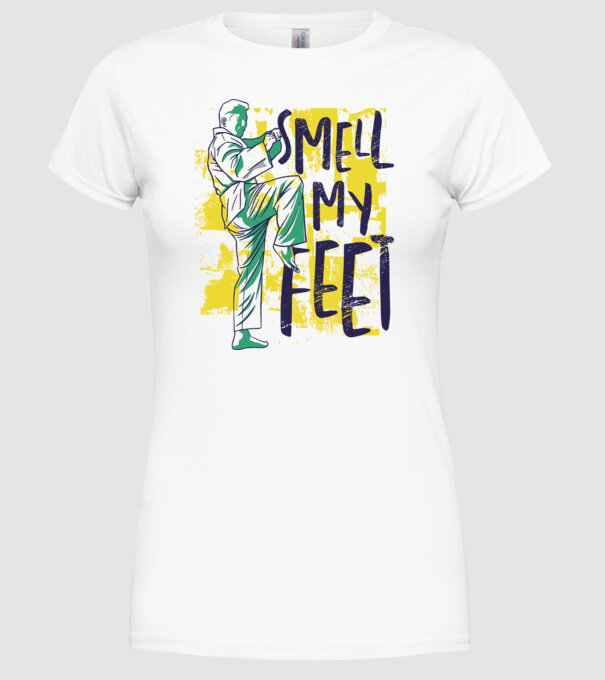 Taekwondo model alb pe tricou