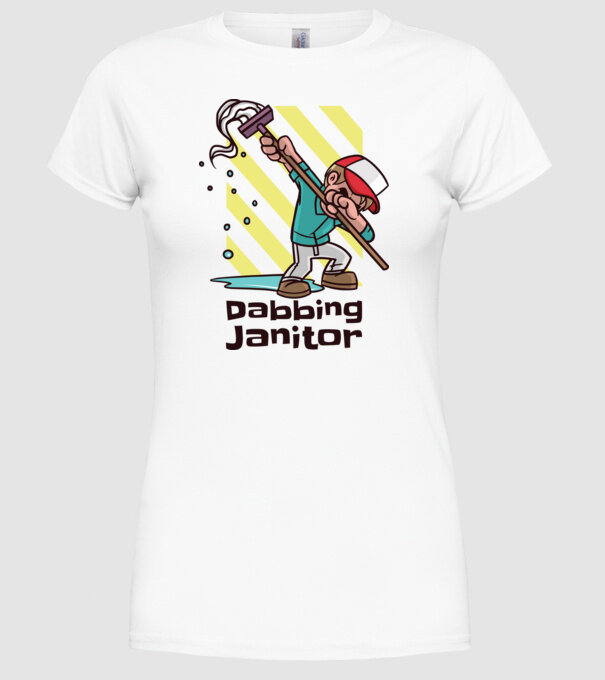 Cleaning DAB model alb pe tricou