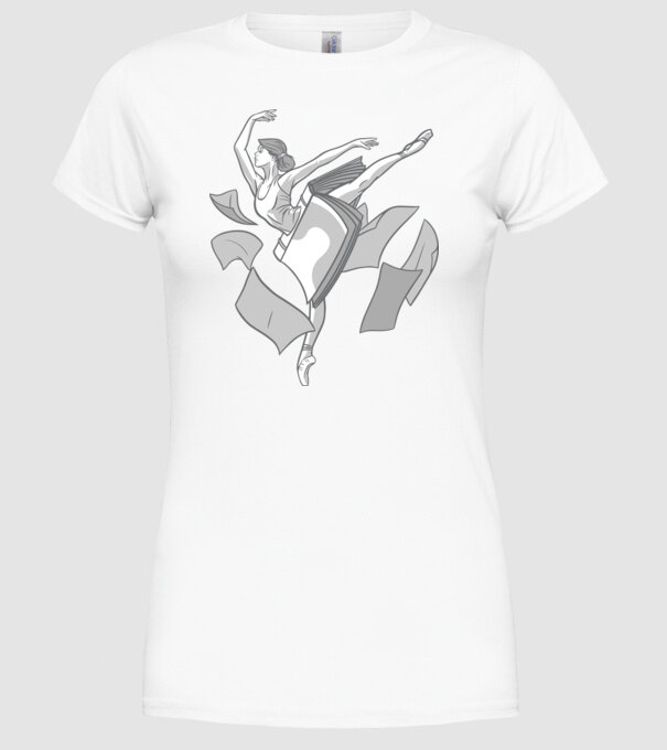 Balerină dansatoare model alb pe tricou