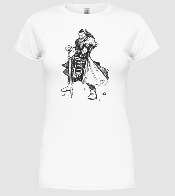 Cavaler Templier model alb pe tricou