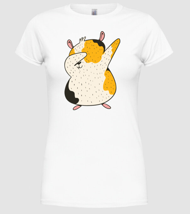 Porcușor de Guineea model alb pe tricou
