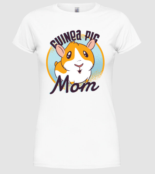 Mamă Porcușor de Guineea model alb pe tricou