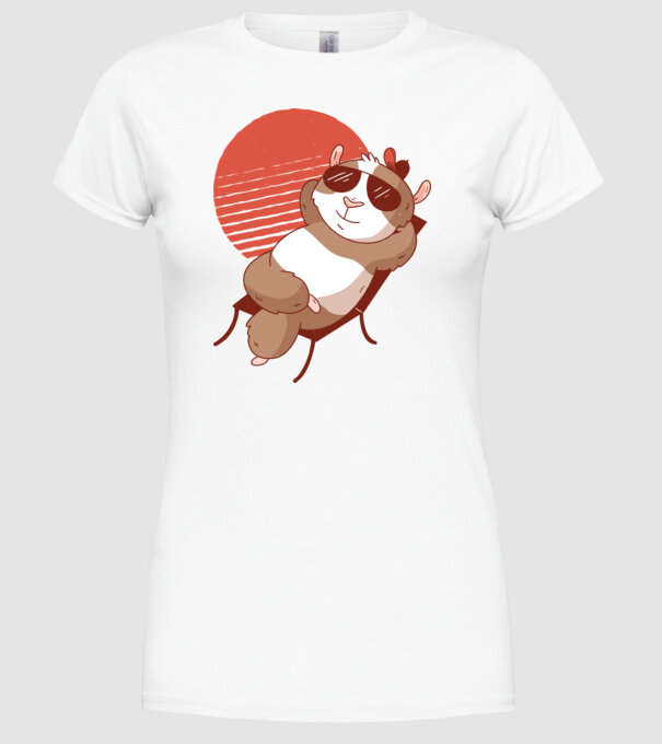 Porcușor de Guineea Relax model alb pe tricou