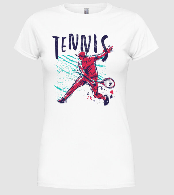 Tennis model alb pe tricou