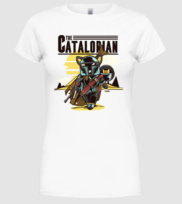 The Catalorian model alb pe tricou