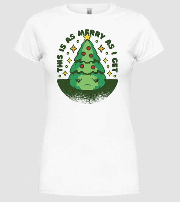 This is as merry as i get tricou Crăciun model alb pe tricou