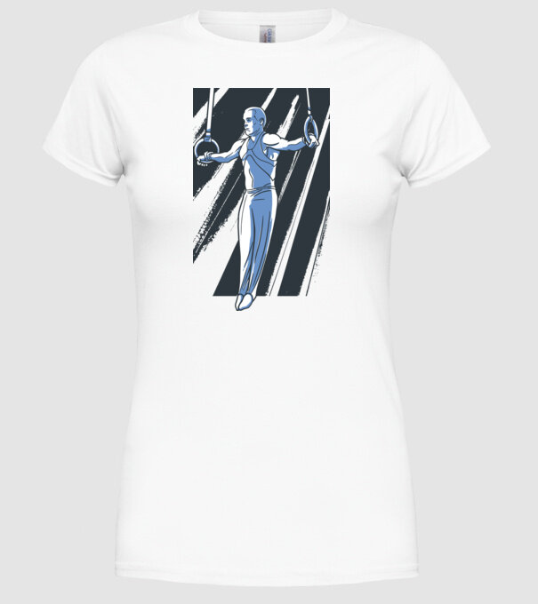 Inel de gimnastică tricou Gimnastică model alb pe tricou