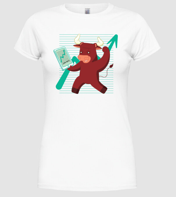Taur Bursa de valori model alb pe tricou