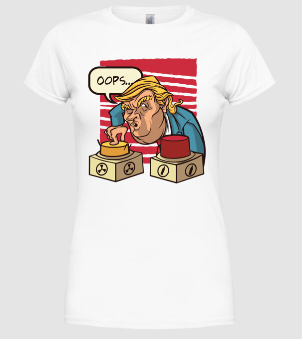 Trump Bombă nucleară model alb pe tricou
