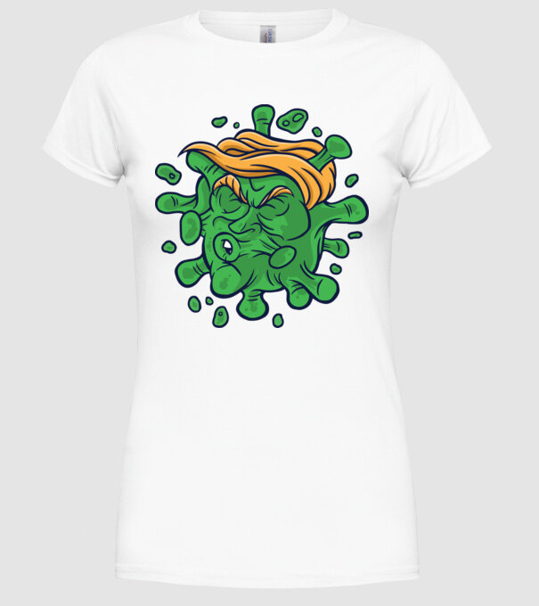 Covid Trump model alb pe tricou