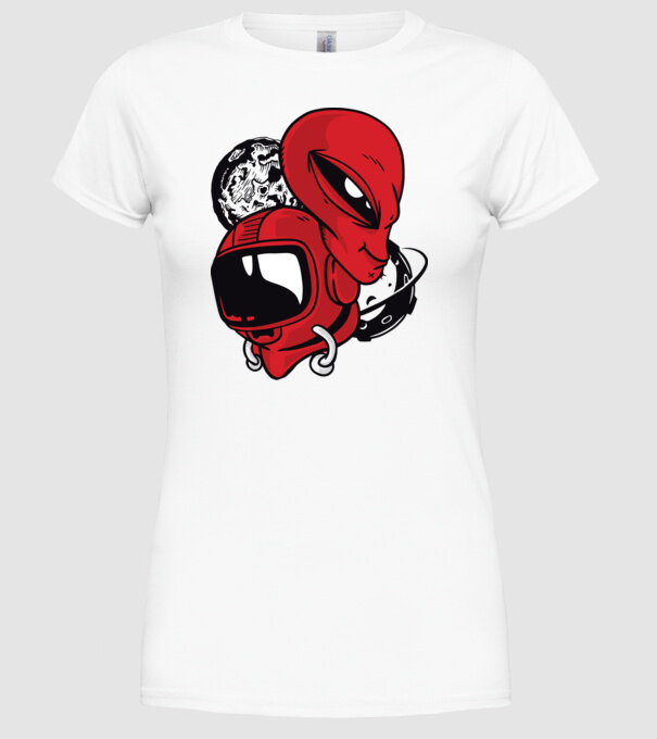 OZN Astronaut model alb pe tricou
