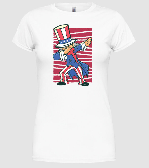 Uncle Sam DAB model alb pe tricou