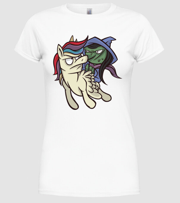 Unicorn vrăjitoare model alb pe tricou