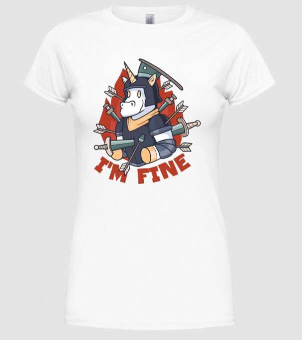 Cavaler Unicorn model alb pe tricou