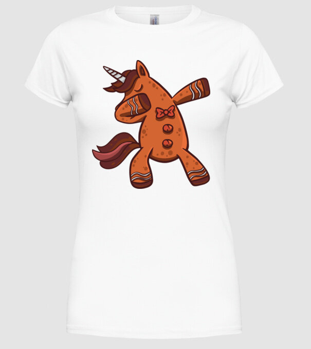 Unicorn turtă dulce DAB model alb pe tricou