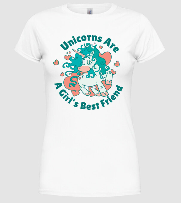 Unicornii sunt cei mai buni prieteni ai fetelor model alb pe tricou