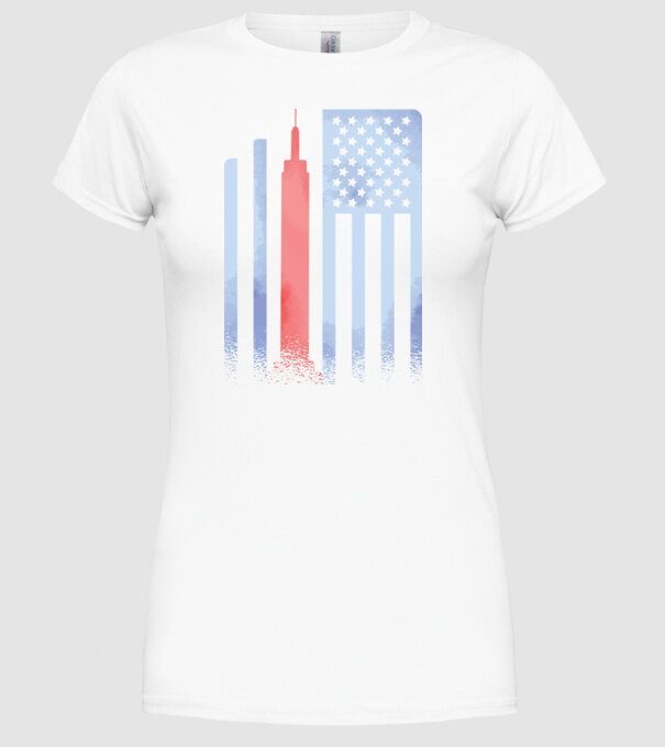 Usa Empire State Building model alb pe tricou