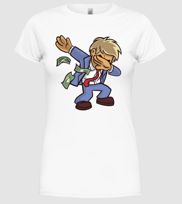 Om de afaceri DAB model alb pe tricou