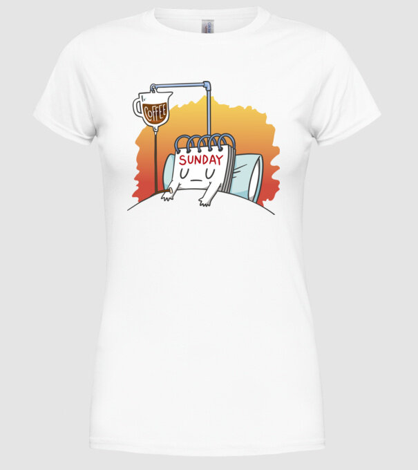 Oboseala de duminică model alb pe tricou