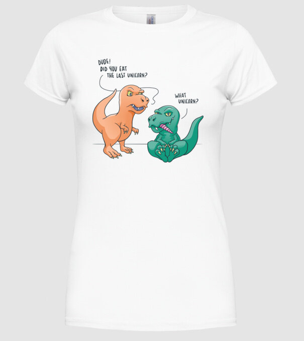 Tricou cu Dinozaur amuzant model alb pe tricou