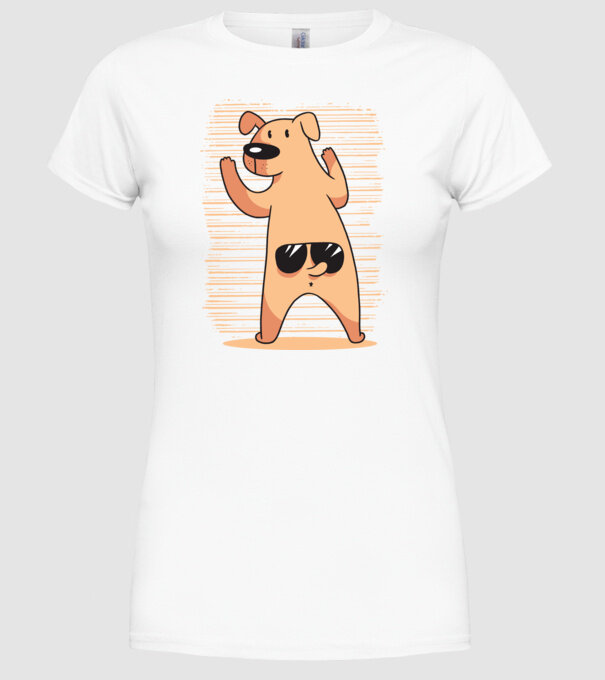 Tricou cu Câine amuzant model alb pe tricou