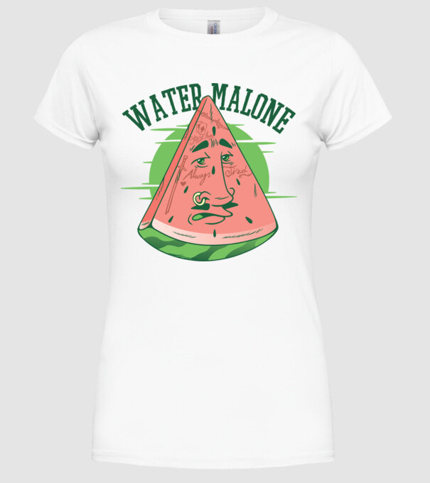 Water Malone model alb pe tricou