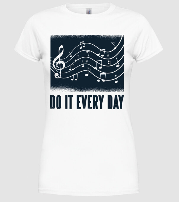 Note muzicale model alb pe tricou